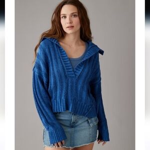 American Eagle Collared Pullover Sweater